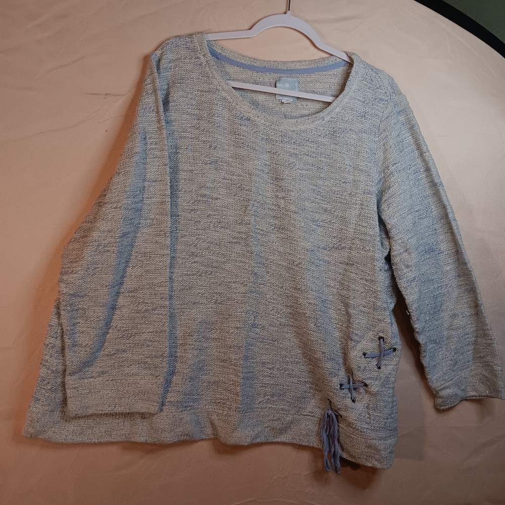 Sunday 🌲 knit top blue 3X